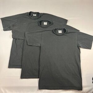 Set Of 3 Pro 5 Super Heavy T Shirt Mens L Black Faded Cotton Snug Fitting‎ Neck